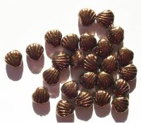 25 8mm Metallic Bronze Flat Shell Beads